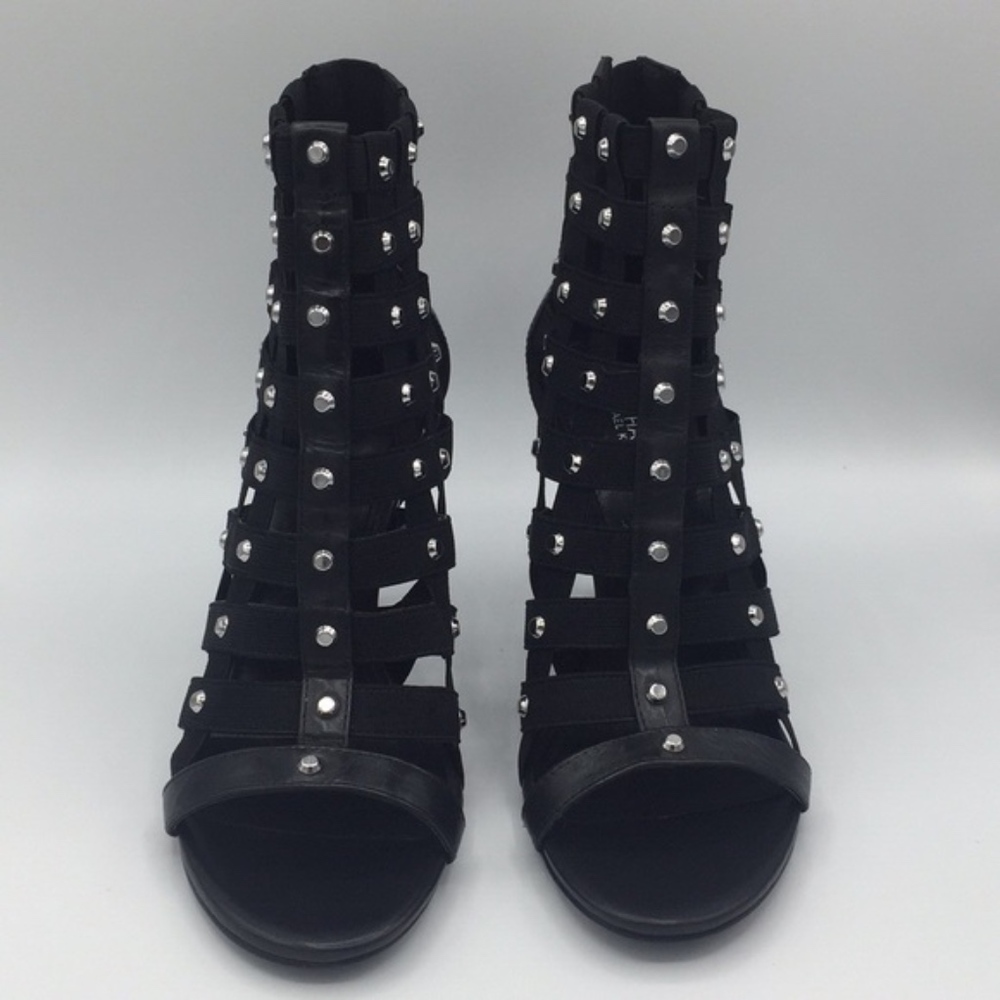 MK Michael Kors Black Shoes Sherry Studded Heels - Picture 5 of 7
